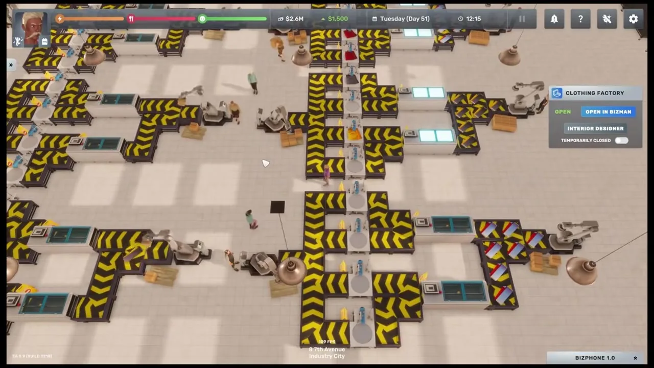 Big Ambitions first factory machine placement